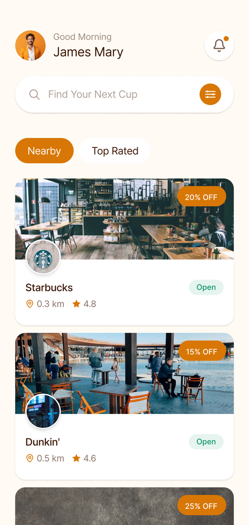 Find cafes nearby